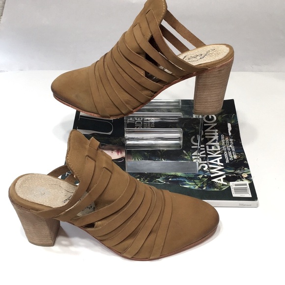 FREE PEOPLE mule camel block heel NEW - Picture 3 of 16